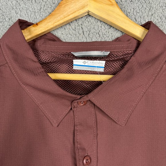 Columbia Shirt Mens Size 4XL Burgundy Lightweight Fishing Vented Utilizer 2 NWT - Picture 10 of 15